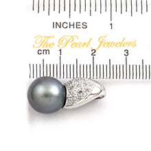 Load image into Gallery viewer, 14k White Gold Diamond Crown Blue-Silver Tahitian Pearl Pendant