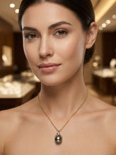Load image into Gallery viewer, 14k Yellow Gold Baroque Tahitian Pearl &amp; Diamond Pendant
