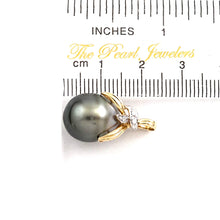 Load image into Gallery viewer, 14k Yellow Gold Baroque Tahitian Pearl &amp; Diamond Pendant