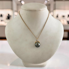 Load image into Gallery viewer, 14k Yellow Gold Baroque Tahitian Pearl &amp; Diamond Pendant