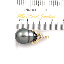 Load image into Gallery viewer, 14k Yellow Gold Baroque Tahitian Pearl &amp; Diamond Pendant