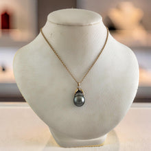 Load image into Gallery viewer, 14k Yellow Gold Baroque Tahitian Pearl &amp; Diamond Pendant