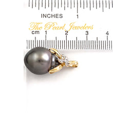 Load image into Gallery viewer, 14k Yellow Gold Baroque Tahitian Pearl &amp; Diamond Pendant