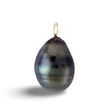 Load image into Gallery viewer, 14k Yellow Gold Ocean-Green Tahitian Pearl Pendant