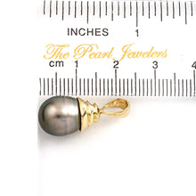 Load image into Gallery viewer, 14k Yellow Gold Ocean-Green Tahitian Pearl Pendant