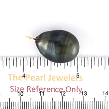 Load image into Gallery viewer, 14k Yellow Gold Ocean-Green Tahitian Pearl Pendant