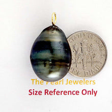 Load image into Gallery viewer, 14k Yellow Gold Ocean-Green Tahitian Pearl Pendant