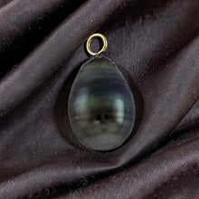 Load image into Gallery viewer, 14k Yellow Gold Ocean-Green Tahitian Pearl Pendant