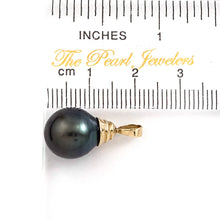 Load image into Gallery viewer, 14k Yellow Gold Bell-Style Black Tahitian Pearl Pendant