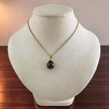 Load image into Gallery viewer, 14k Yellow Gold Bell-Style Black Tahitian Pearl Pendant