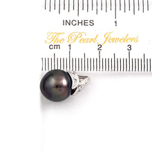 Load image into Gallery viewer, 14k White Gold &amp; Diamond Black Tahitian Pearl Pendant