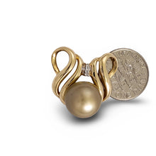 Load image into Gallery viewer, 14k Yellow Gold &amp; Diamond Champagne Tahitian Pearl Pendant