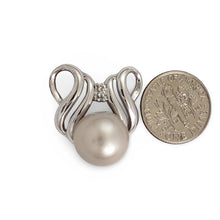 Load image into Gallery viewer, 14k White Gold &amp; Diamond Grey-Tone Tahitian Pearl Pendant