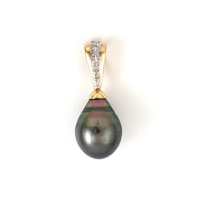 Load image into Gallery viewer, Baroque Black Tahitian Pearl Pendant in 14k Yellow Gold