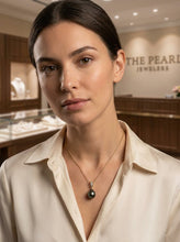 Load image into Gallery viewer, Baroque Black Tahitian Pearl Pendant in 14k Yellow Gold