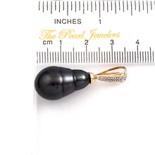 Load image into Gallery viewer, Baroque Tahitian Pearl Pendant in 14k Yellow Gold &amp; Diamonds