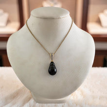 Load image into Gallery viewer, Baroque Tahitian Pearl Pendant in 14k Yellow Gold &amp; Diamonds