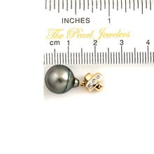 Load image into Gallery viewer, 14k Yellow Gold X-Bale &amp; Diamond Black Tahitian Pearl Pendant