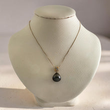 Load image into Gallery viewer, 14k Yellow Gold “X” Bale &amp; Diamond Baroque Tahitian Pearl Pendant