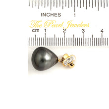 Load image into Gallery viewer, 14k Yellow Gold “X” Bale &amp; Diamond Baroque Tahitian Pearl Pendant