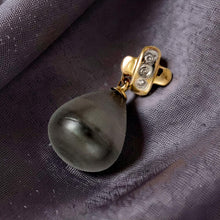 Load image into Gallery viewer, 14k Yellow Gold “X” Bale &amp; Diamond Baroque Tahitian Pearl Pendant