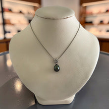 Load image into Gallery viewer, 14k White Gold X-Bale &amp; Diamond Baroque Black Tahitian Pearl Pendant