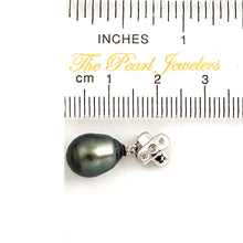 Load image into Gallery viewer, 14k White Gold X-Bale &amp; Diamond Baroque Black Tahitian Pearl Pendant