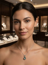 Load image into Gallery viewer, 14k White Gold &amp; Diamond Baroque Black Tahitian Pearl Pendant