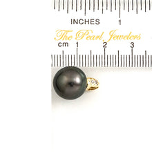 Load image into Gallery viewer, Baroque Black Tahitian Pearl &amp; Diamond Dimpled-Bail Pendant