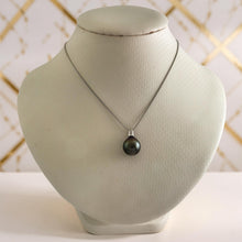 Load image into Gallery viewer, Baroque Black Tahitian Pearl &amp; Diamond Dimpled-Bail in White Gold