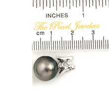Load image into Gallery viewer, Round Black Tahitian Pearl &amp; Diamond Angel-Wing Pendant