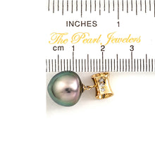 Load image into Gallery viewer, 14k Yellow Gold Tunnel &amp; Diamond Baroque Tahitian Pearl Pendant