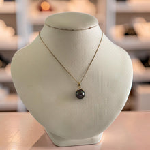 Load image into Gallery viewer, 14k Yellow Gold Star-Bale &amp; Diamond Black Tahitian Pearl Pendant