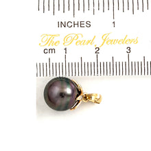 Load image into Gallery viewer, 14k Yellow Gold Star-Bale &amp; Diamond Black Tahitian Pearl Pendant