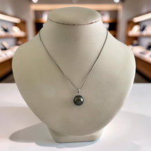 Load image into Gallery viewer, 14k Solid White Gold Star-Bale &amp; Diamond Baroque Black Tahitian Pearl Pendant