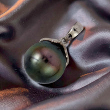 Load image into Gallery viewer, 14k Solid White Gold Star-Bale &amp; Diamond Baroque Black Tahitian Pearl Pendant