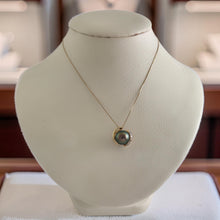 Load image into Gallery viewer, 14k Yellow Gold “S” Bale &amp; Diamond Peacock Tahitian Pearl Pendant Necklace
