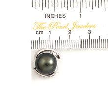 Load image into Gallery viewer, 14k White Gold “S” Bale &amp; Diamond Black Tahitian Pearl Pendant Necklace