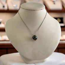 Load image into Gallery viewer, 14k Solid White Gold “S” Bale &amp; Diamond Black Tahitian Pearl Pendant