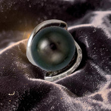 Load image into Gallery viewer, 14k Solid White Gold “S” Bale &amp; Diamond Black Tahitian Pearl Pendant