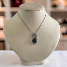 Load image into Gallery viewer, 14k White Gold Oval-Bale &amp; 55-Diamond Baroque Tahitian Pearl Pendant