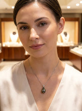 Load image into Gallery viewer, 14k Solid White Gold Bail &amp; Diamond Baroque Tahitian Pearl Pendant