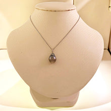 Load image into Gallery viewer, 14k Solid White Gold Eyes-Design &amp; Diamond Baroque Tahitian Pearl Pendant