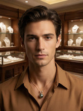 Load image into Gallery viewer, 14k Solid Yellow Gold Rabbit-Ear &amp; Diamond Black Tahitian Pearl Pendant