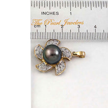 Load image into Gallery viewer, 14k Solid Yellow Gold &amp; Diamond Tahitian Pearl Pendant