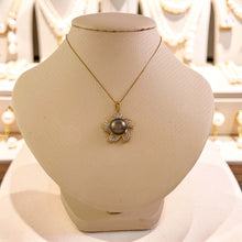 Load image into Gallery viewer, 14k Solid Yellow Gold &amp; Diamond Tahitian Pearl Pendant