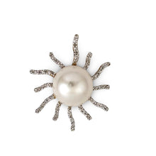 Load image into Gallery viewer, 14k Yellow Gold &amp; 42-Diamond White Pearl Sunburst Pendant