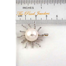 Load image into Gallery viewer, 14k Yellow Gold &amp; 42-Diamond White Pearl Sunburst Pendant