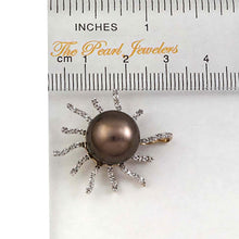 Load image into Gallery viewer, 14k Yellow Gold &amp; 42-Diamond Chocolate Tahitian Celestial Starburst Pendant