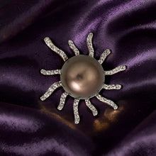 Load image into Gallery viewer, 14k Yellow Gold &amp; 42-Diamond Chocolate Tahitian Celestial Starburst Pendant
